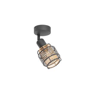 Dizajnové stropné svietidlo čierne so zlatom - Noud vyobraziť