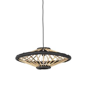 Orientálne závesné svietidlo bambus s čiernou 60 cm - Evalin vyobraziť