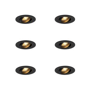 Sada 6 moderných zapustených bodových svetiel čierna - Rondoo vyobraziť