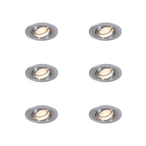 Sada 6 moderných zapustených bodových svetiel oceľ - Rondoo vyobraziť