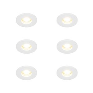 Sada 6 moderných kúpeľňových zapustených bodových svetiel biela - Shed vyobraziť