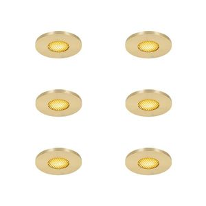 Sada 6 moderných kúpeľňových zapustených bodových svetiel zlatá IP54 - Shed Honey vyobraziť