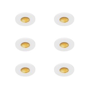 Sada 6 moderných kúpeľňových zapustených bodových svetiel biela IP54 - Shed Honey vyobraziť