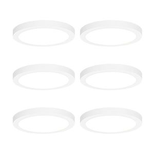 Sada 6 povrchových alebo zapustených bodových svetiel biela 22 cm vrátane LED 3-krokového stmievania do teplej farby - Trans vyobraziť