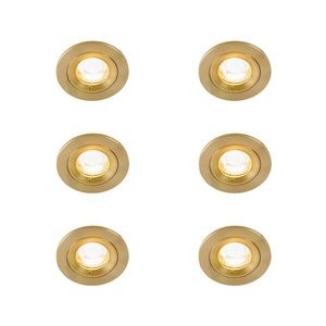 Sada 6 moderných zapustených bodových svetiel zlatá okrúhla IP44 - Xena vyobraziť