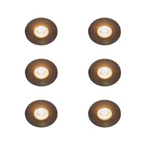 Sada 6 moderných zapustených bodových svetiel čierna okrúhla IP44 - Xena vyobraziť