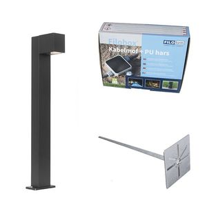 Priemyselné stojace vonkajšie svietidlo čierne 65 cm IP44 - Baleno vyobraziť