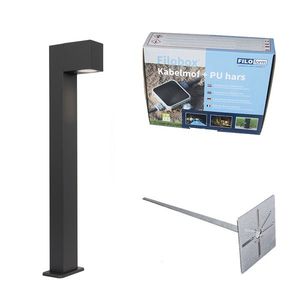 Industriálne vonkajšie stojace svietidlo tmavošedé 65 cm IP44 - Baleno vyobraziť