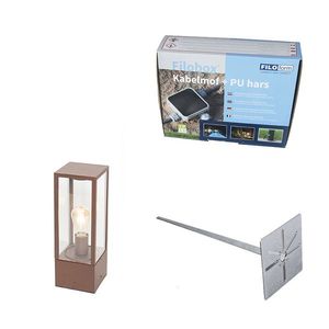 Priemyselné stojace vonkajšie svietidlo hrdzavohnedá 40 cm IP44 - Charlois vyobraziť