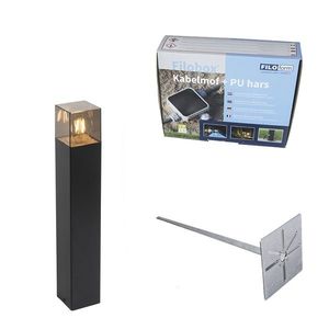 Stojanové vonkajšie svietidlo čierne 50 cm IP44 s efektom dymového skla - Dánsko vyobraziť