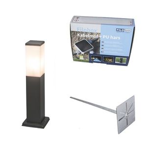 Moderné vonkajšie stojanové svietidlo tmavosivé s opálovým sklom 45 cm IP44 - Malios vyobraziť