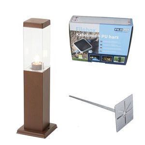 Moderný vonkajší lampový stĺp hrdzavohnedý 45 cm - Malios vyobraziť
