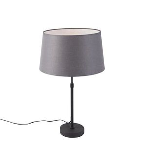 Stolná lampa čierna s tienidlom z ľanu sivá 35 cm nastaviteľná - Parte vyobraziť