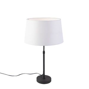Stolná lampa čierna s bielym ľanovým tienidlom 35 cm nastaviteľná - Parte vyobraziť