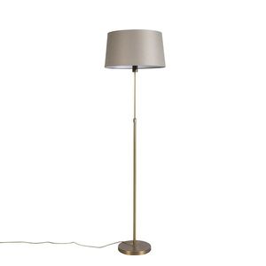 Stojaca lampa bronzová s tienidlom z ľanového plátna taupe 45 cm nastaviteľná - Parte vyobraziť
