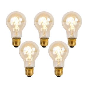 Sada 5 LED žiaroviek E27 so špirálovým vláknom A60 Goldline 2W 150lm 2200K vyobraziť