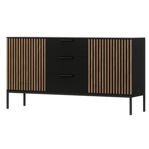 Komoda Meorati 150 cm černá/dub Artisan vyobraziť