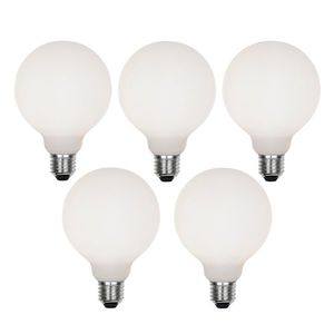 Sada 5 stmievateľných LED žiaroviek E27 G95 matné 4W 430lm 2200-4000K vyobraziť