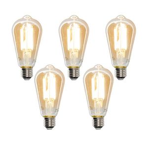 Sada 5 ks Smart E27 stmievateľná v Kelvinovej LED lampe ST64 goldline 7W 700 lm 1800-4000K vyobraziť