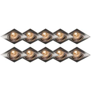 Moderné zapustené bodové svetlo oceľové naklápateľné sada 10 - Edu vyobraziť