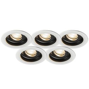 Moderné zapustené bodové svetlo biele oceľové sada 5 - Rondoo vyobraziť