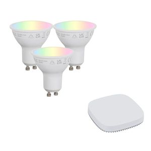 Sada inteligentných stmievateľných LED žiaroviek GU10 4, 7 W 400 lm 2700 K – 6500 K vrátane Zigbee Smart Hub vyobraziť