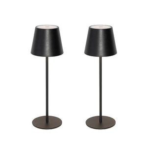 Sada 2 stolových lamp čiernych so stmievačom a nabíjateľných - Murdock vyobraziť