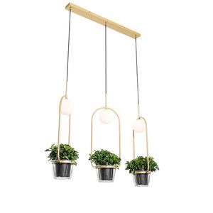 Art Deco závesné svietidlo zlaté s bielym sklom 3-svetlo - Isabella vyobraziť