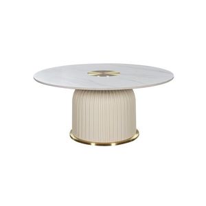 Konferenční stolek Modig M 80 cm eko kůže ecru/mramor vyobraziť