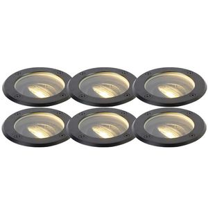 Sada 6 čiernych nastaviteľných vonkajších zemných reflektorov IP65 - Delux vyobraziť