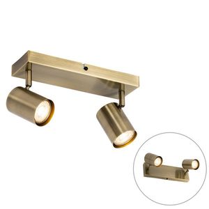 Moderné stropné svietidlo bronzové 2-žiarovkové nastaviteľné obdĺžnikové - Jeana vyobraziť