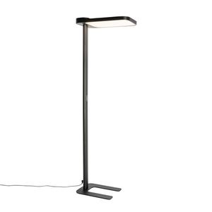 Denná stojaca lampa čierna štvorcová vrátane LED a stmievača - Guzo vyobraziť