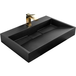 Konglomerátové umývadlo REA GOYA BLACK MAT 70CM vyobraziť