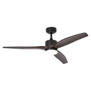 Stropný ventilátor čierny s drevenou potlačou 132 cm vrátane LED stmievateľný s diaľkovým ovládaním - Joly vyobraziť