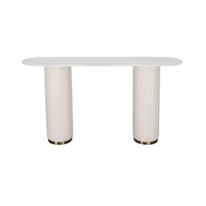 Konzolový stolek Modig 160 cm eko kůže ecru/mramor vyobraziť