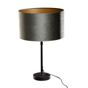 Stolová lampa čierna so zeleným zamatovým tienidlom 35 cm - Parte vyobraziť