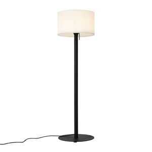 Moderná vonkajšia stojaca lampa čierna s bielym tienidlom IP44 - Mississippi vyobraziť