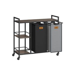 Koš na prádlo Vasagle Asas 100 l černý/šedý/hnědý vyobraziť