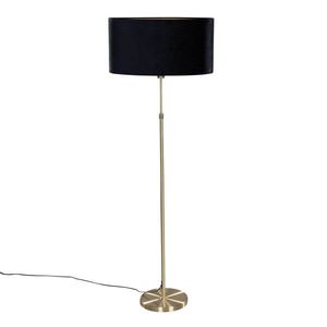 Stojacia lampa zlatá s oválnym zamatovým tienidlom čiernym 50 cm - Parte vyobraziť