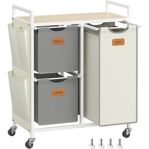 Koš na prádlo Vasagle Males 100 l bílý/šedý vyobraziť