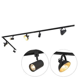 1-fázový koľajnicový systém so 6 nastaviteľnými čiernymi reflektormi - Magnax Jeana vyobraziť