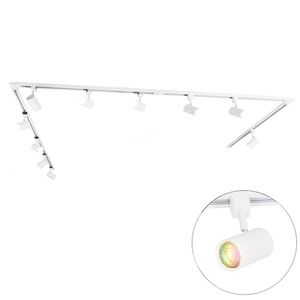 Inteligentný 1-fázový koľajnicový systém s 10 bodovými svetlami biely Vrátane Wifi GU10 - Iconic Jeana vyobraziť
