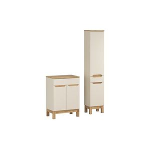 Koupelnová sestava Bali Casad s deskou a skříňkami 60 cm kašmírová/dub wotan vyobraziť