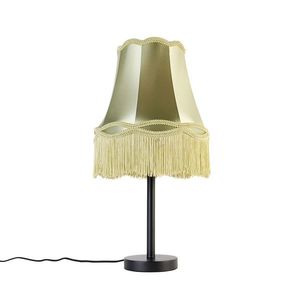 Klasická stolná lampa čierna s tienidlom Granny zelená 30 cm - Simplo vyobraziť