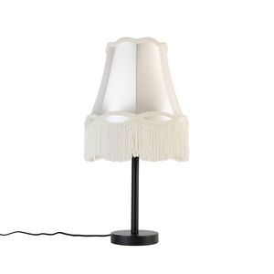 Klasická stolná lampa čierna s tienidlom Granny krémová 30 cm - Simplo vyobraziť