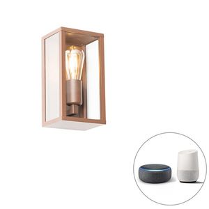 Inteligentné nástenné svietidlo hrdzavohnedé 26 cm IP44 vrátane Wifi ST64 - Charlois vyobraziť