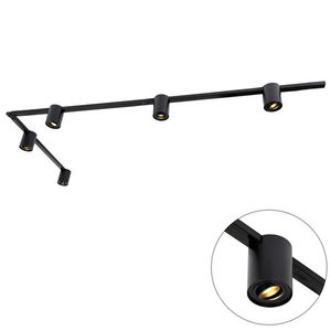 Moderný 1-fázový koľajnicový systém s 5 reflektormi čierny - Rondoo Up vyobraziť