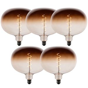 Sada 5 stmievateľných LED žiaroviek E27 G220 hnedá 4, 9W 130 lm 1800K vyobraziť