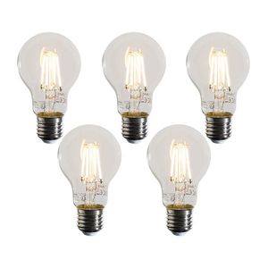 Sada 5 stmievateľných LED žiaroviek E27 A60 číra 4W 470 lm 2700K vyobraziť