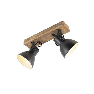 Priemyselné bodové svetlo tmavosivé s mangovým drevom 2-svetlo - Mangoes vyobraziť